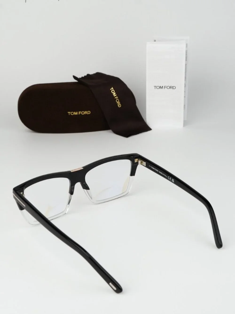 Tom Ford Women Eyeglasses Black Crystal Cat Eye FT5912-B 005 NEW AUTHENTIC